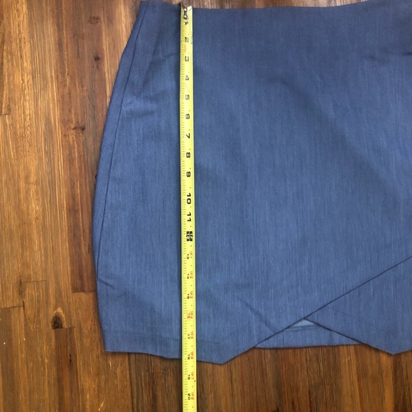 BCBG Asymmetrical Mini Skirt Chambray NWT - Picture 7 of 9